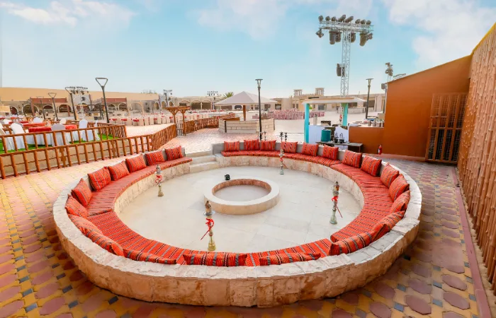 Premium Desert Safari Dubai – VIP Bedouin camp with luxury seating under the Arabian sky