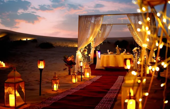 Sunset views and camel ride on private desert safari Dubai